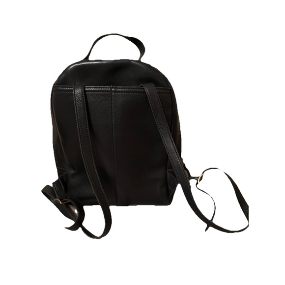 MARGOT Black Leather back pack purse Bag Moto Fringe Whimsigoth Minimalist Boho - Picture 2 of 15